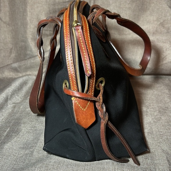 🔥SALE! DOONEY & BOURKE Black Canvas/Leather Braided Double Handle Satchel - Picture 4 of 14